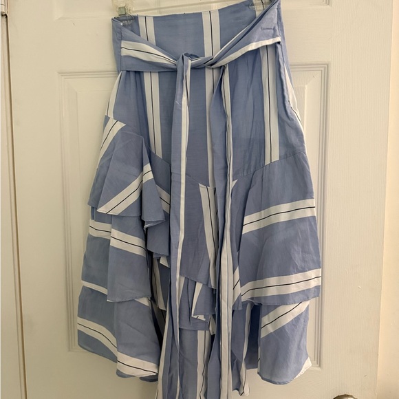 Zara Asymmetrical Blue and White Skirt NWOT - Picture 8 of 11